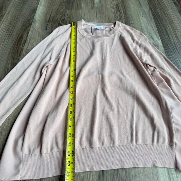 Nordstrom Womens S Blush Pink Linen Blend Knit Sweater Spring Lightweight Modest - Picture 7 of 9
